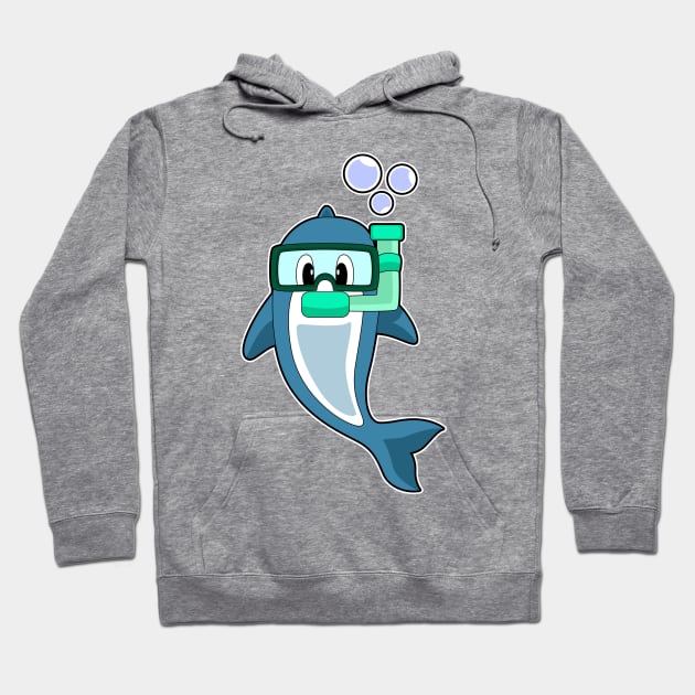 Dolphin Diver Snorkel Hoodie by Markus Schnabel